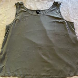 EILEEN FISHER plus size 100% silk sage green tank top